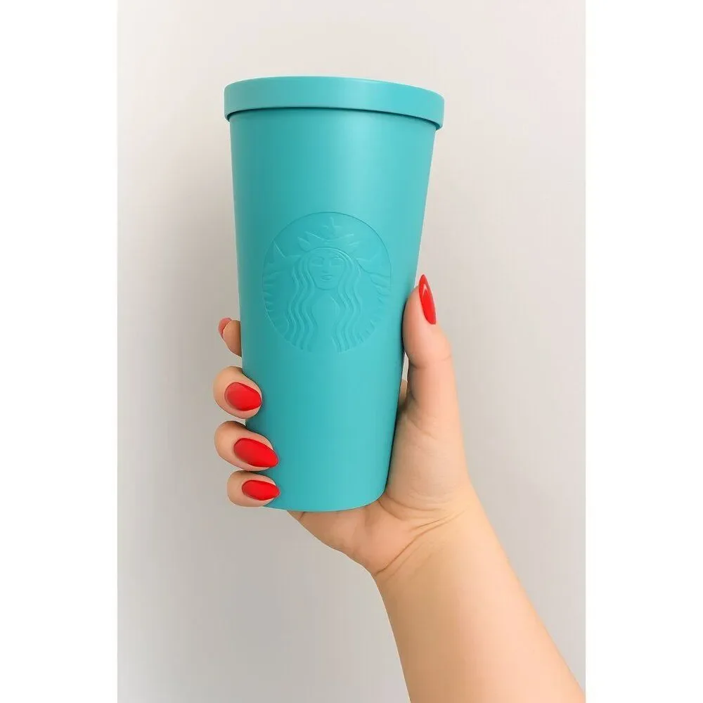 16 oz Starbucks Cold Travel Tumbler ROBIN EGG Teal Blue Stainless Steel Grande